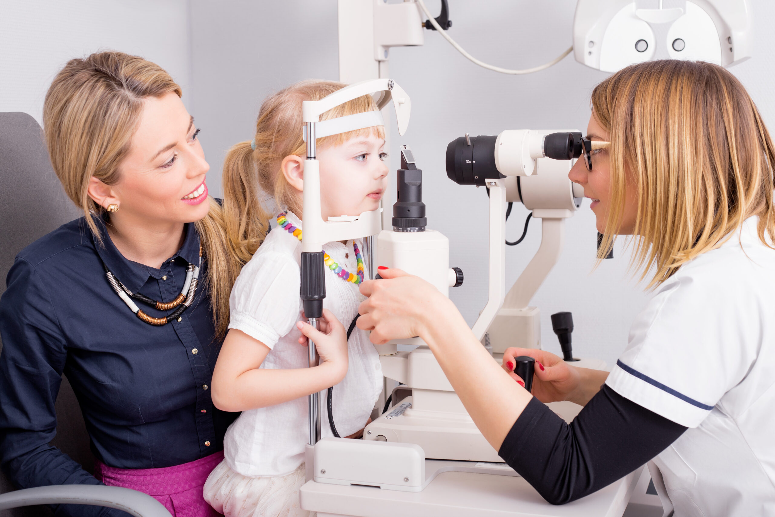 child getting eye exam